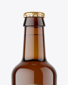 Amber Glass Beer Bottle Mockup