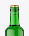 Green Glass Beer Bottle Mockup