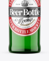 Green Glass Beer Bottle Mockup