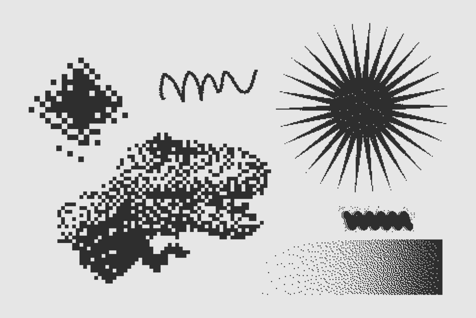 120 Vector Dither Textured Clip Art Shapes Set 120 Vector Dither Textured Clip Art Shapes Set