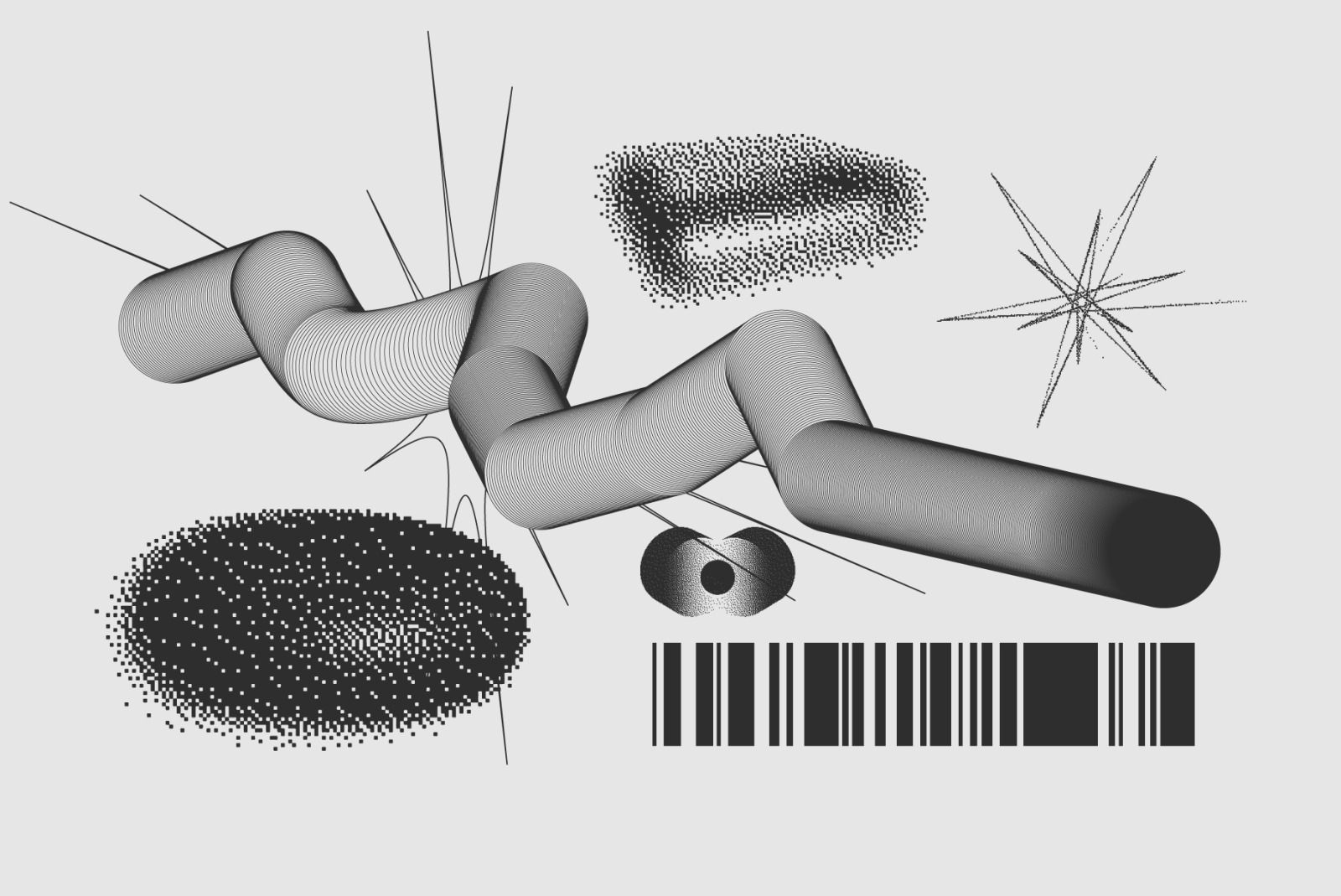 120 Vector Dither Textured Clip Art Shapes Set 120 Vector Dither Textured Clip Art Shapes Set