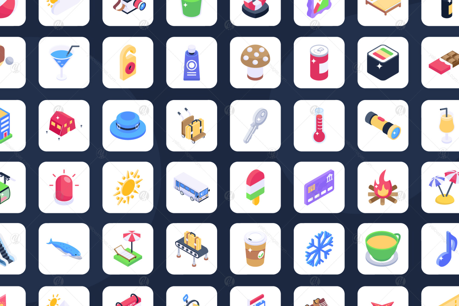 Travel, Summer and Holiday Icons Travel, Summer and Holiday Icons