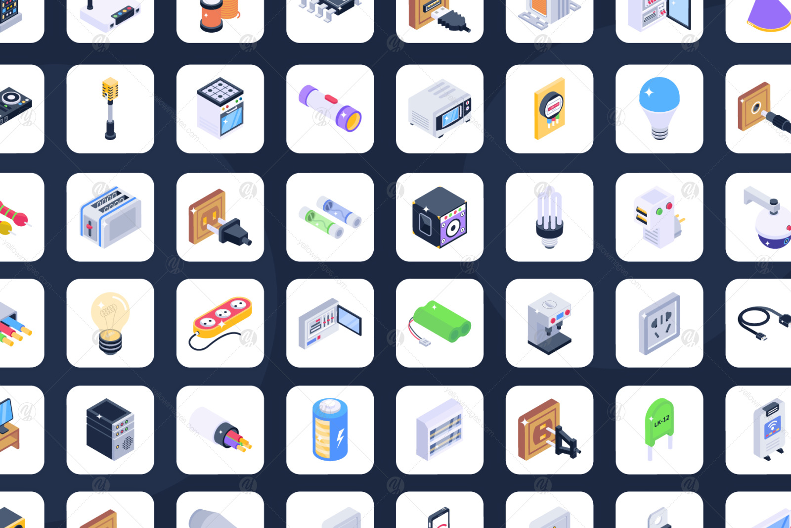 Pack of Electronics Isometric Icons