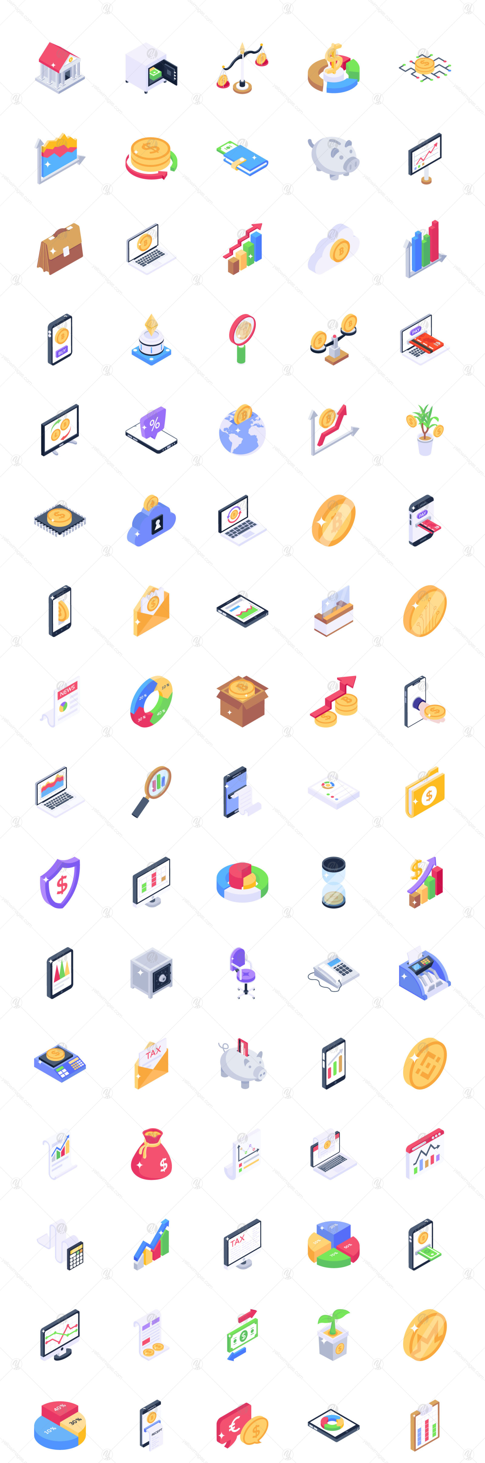 Online Banking Isometric Icons Pack Online Banking Isometric Icons Pack
