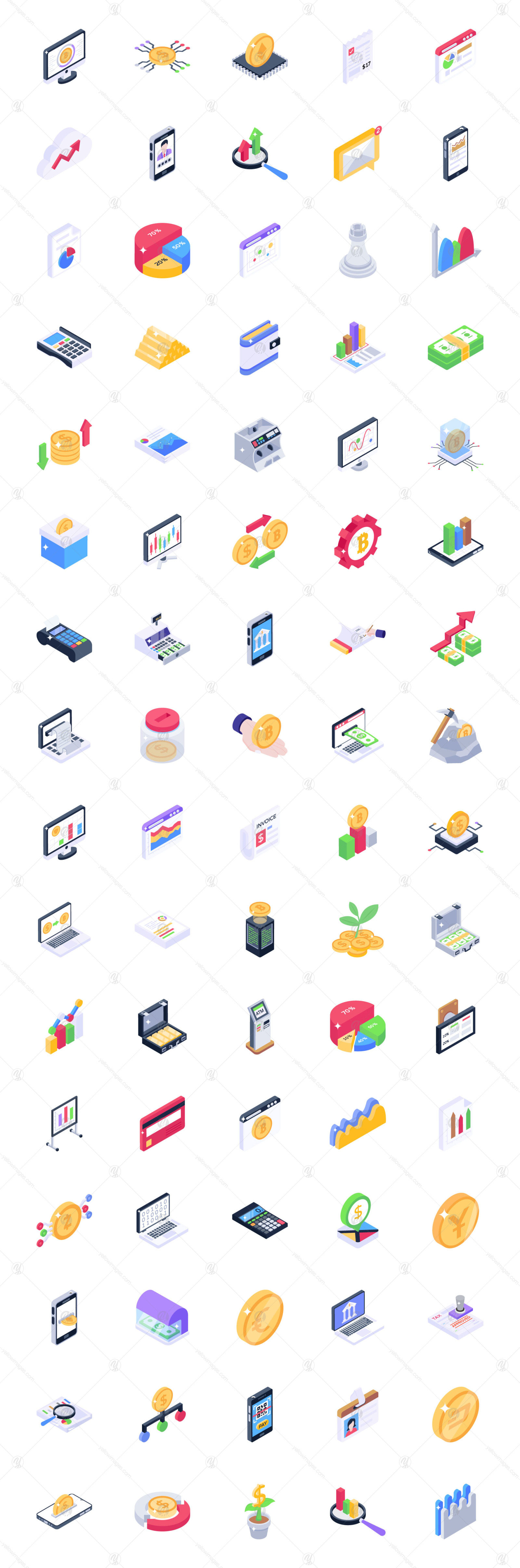 Online Banking Isometric Icons Pack Online Banking Isometric Icons Pack