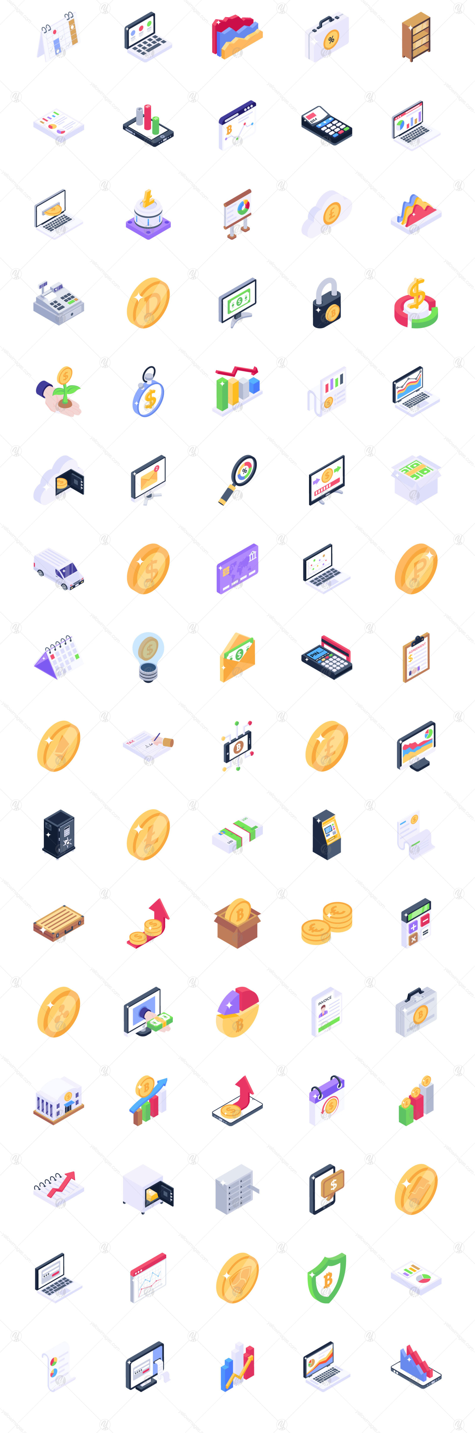 Online Banking Isometric Icons Pack Online Banking Isometric Icons Pack