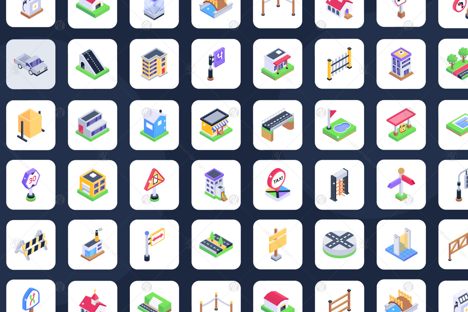City Life Isometric Icons Pack City Life Isometric Icons Pack