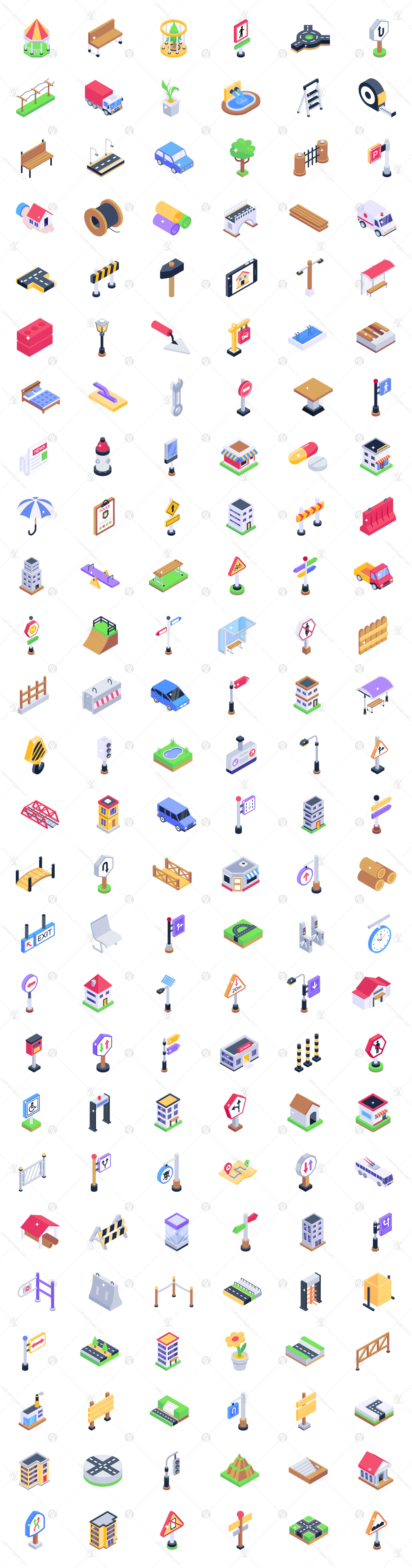 City Life Isometric Icons Pack