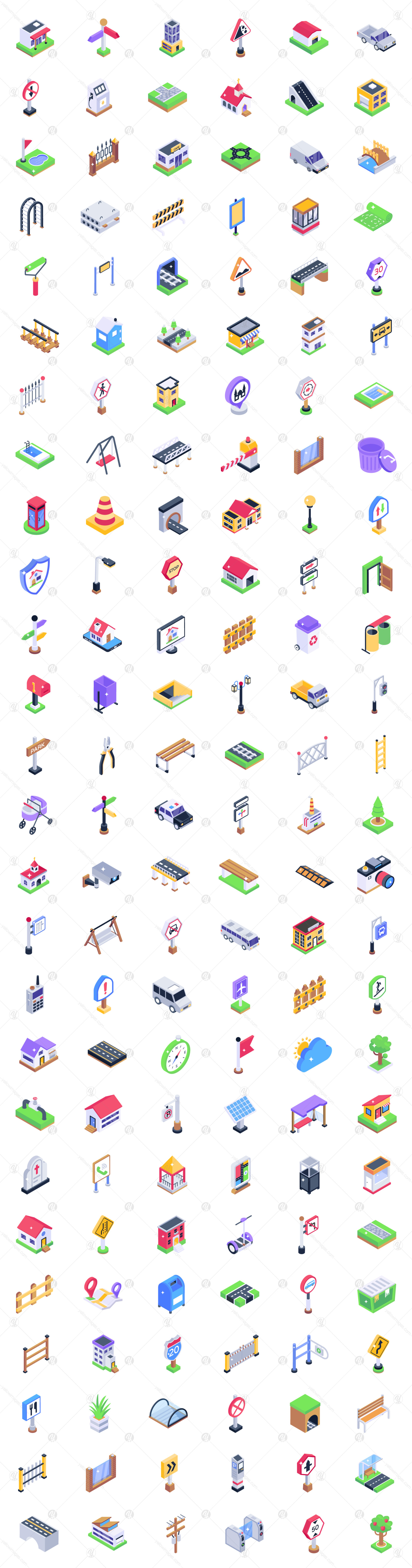 City Life Isometric Icons Pack