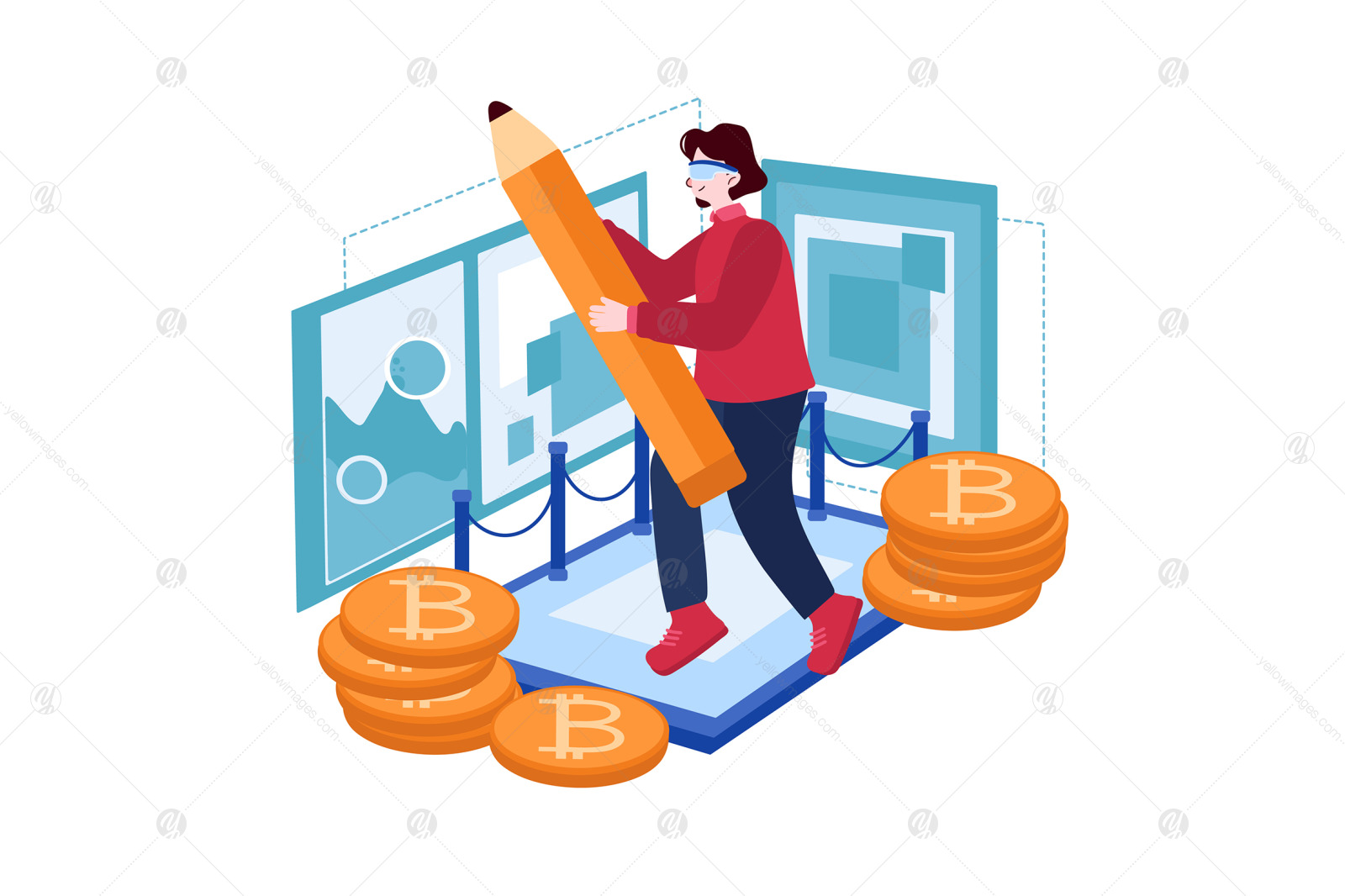 M423_Blockchain Technology Illustrations M423_Blockchain Technology Illustrations