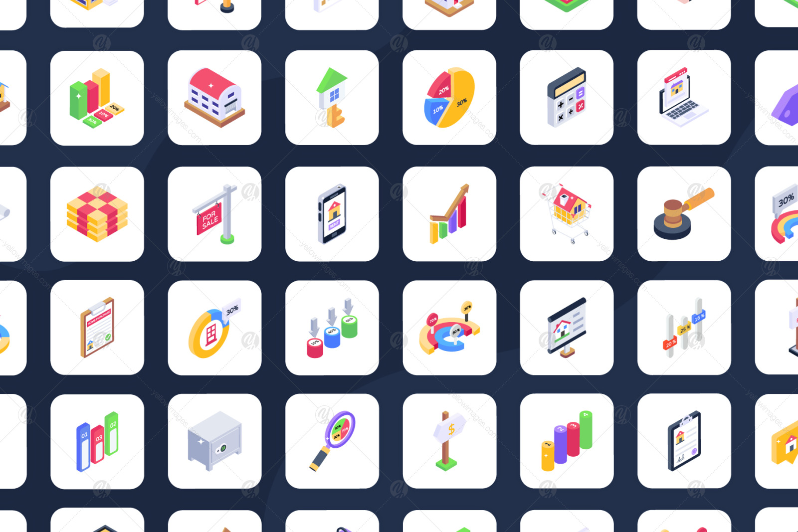 Real Estate Isometric Icons