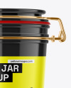 Glossy Jar with Clamp Lid Mockup