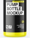 Glossy Cosmetic Bottle With Pump Mockup Glossy Cosmetic Bottle With Pump Mockup
