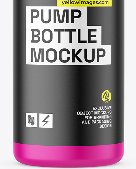 Matte Cosmetic Bottle With Pump Mockup