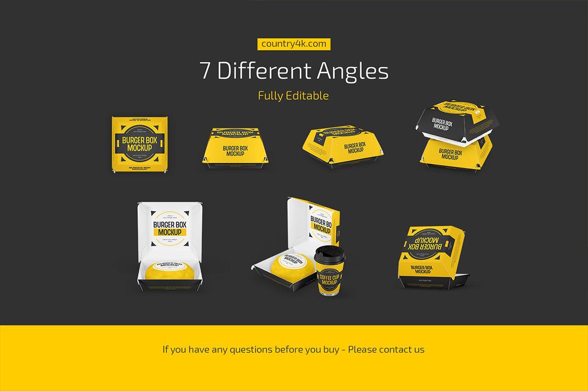 Burger Box Mockup Set Burger Box Mockup Set