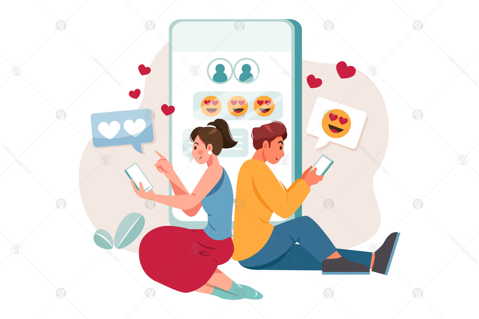 M435_Online Dating Illustration Pack