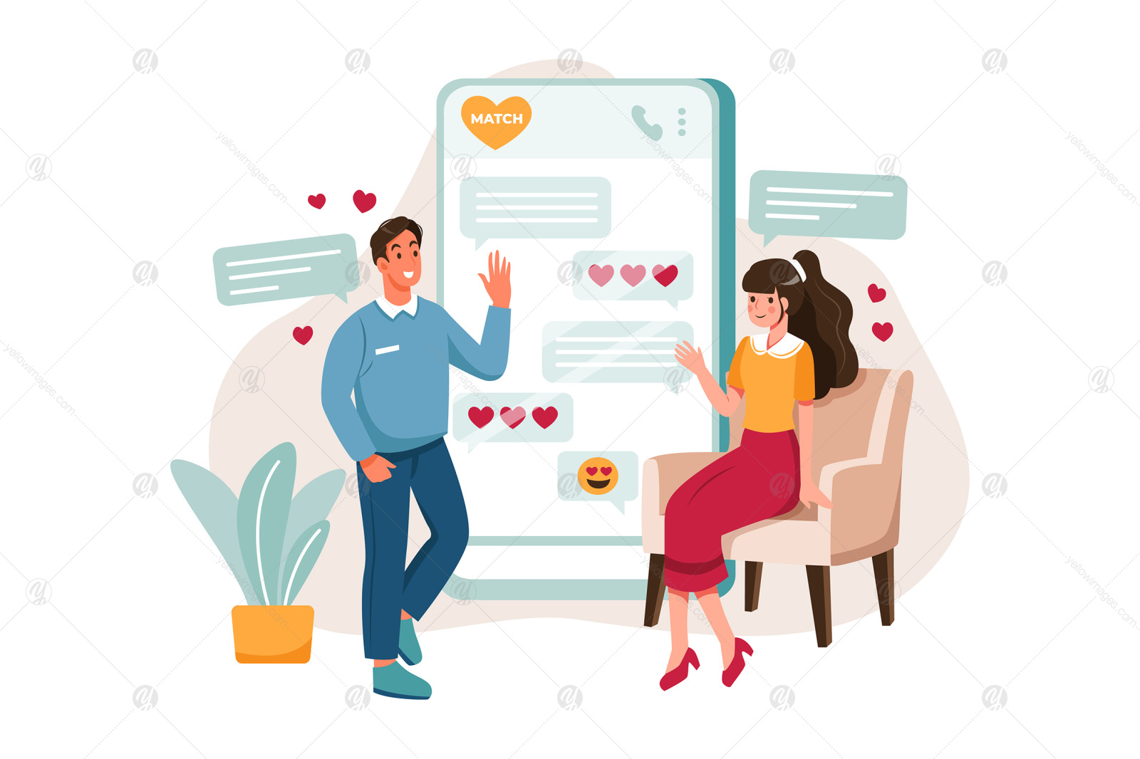 M435_Online Dating Illustration Pack