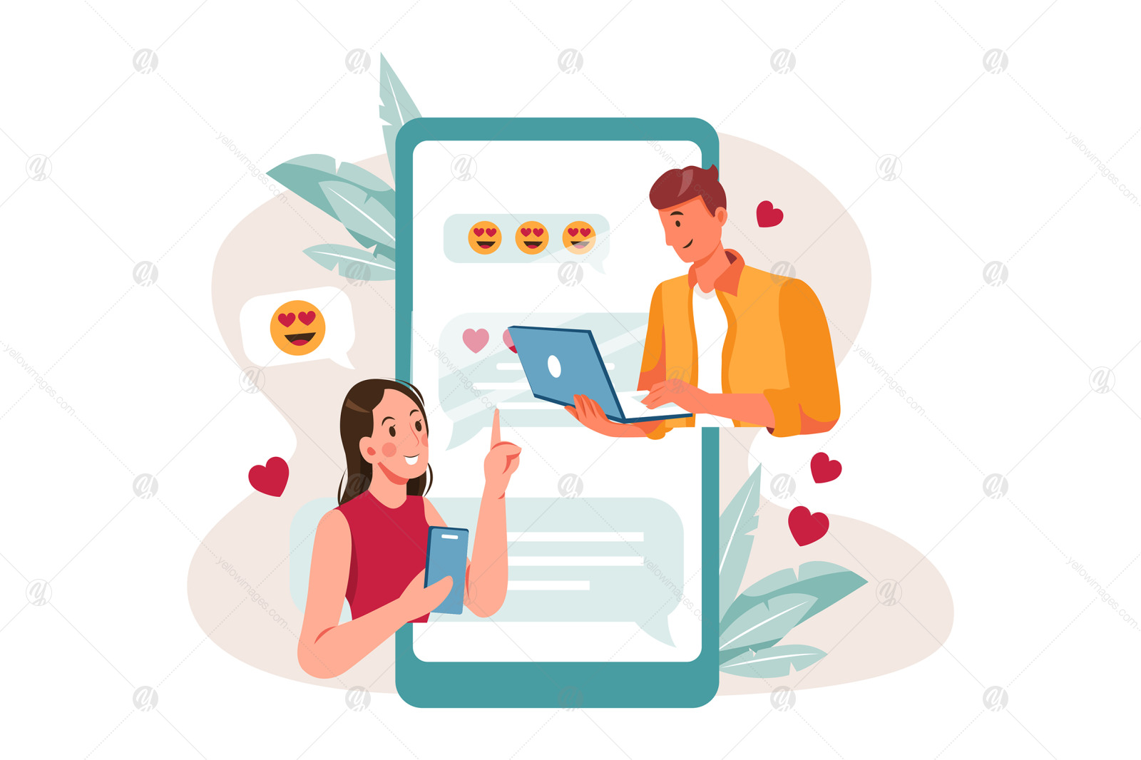 M435_Online Dating Illustration Pack