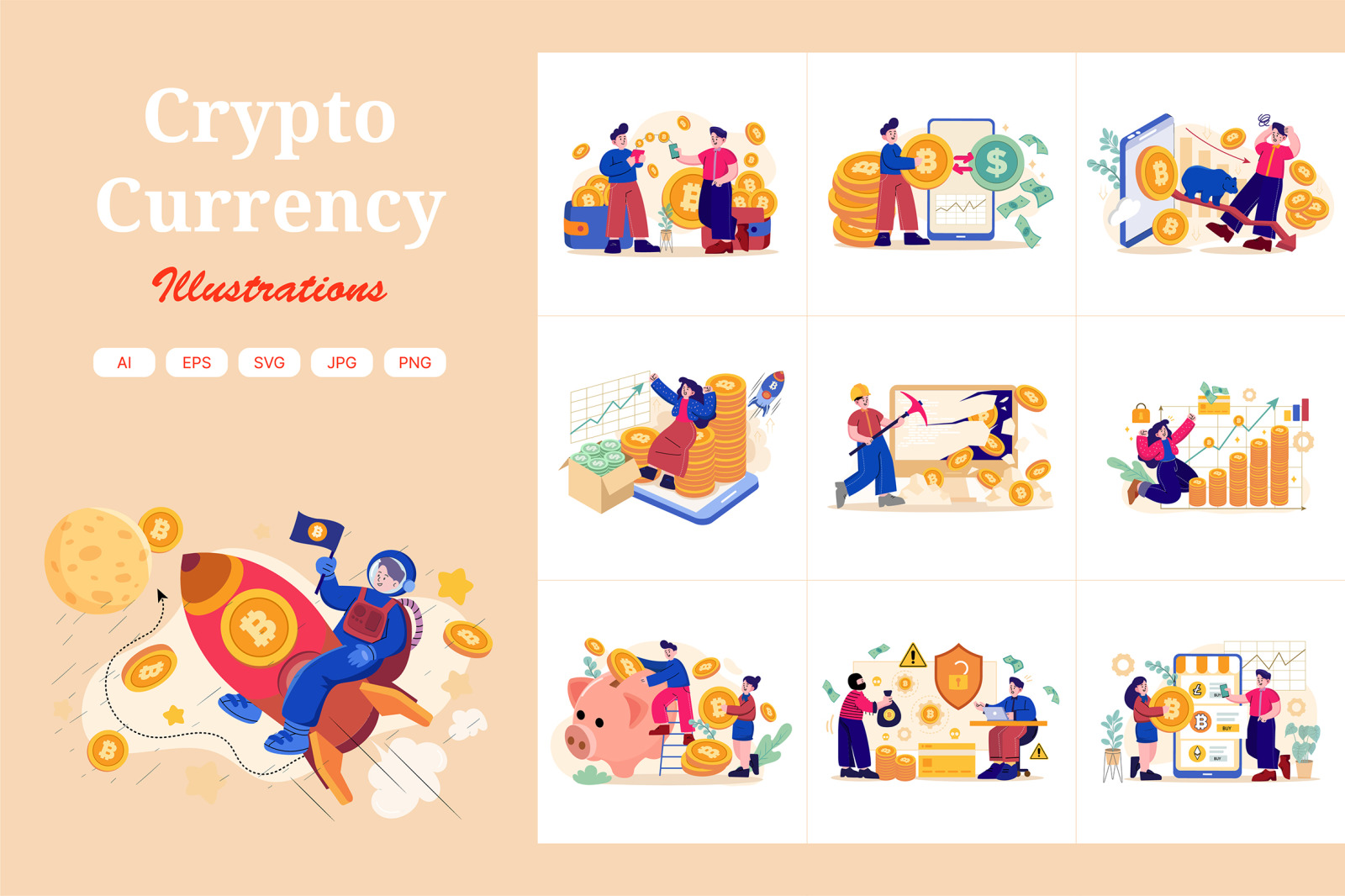 M439_Cryptocurrency Illustration Pack M439_Cryptocurrency Illustration Pack