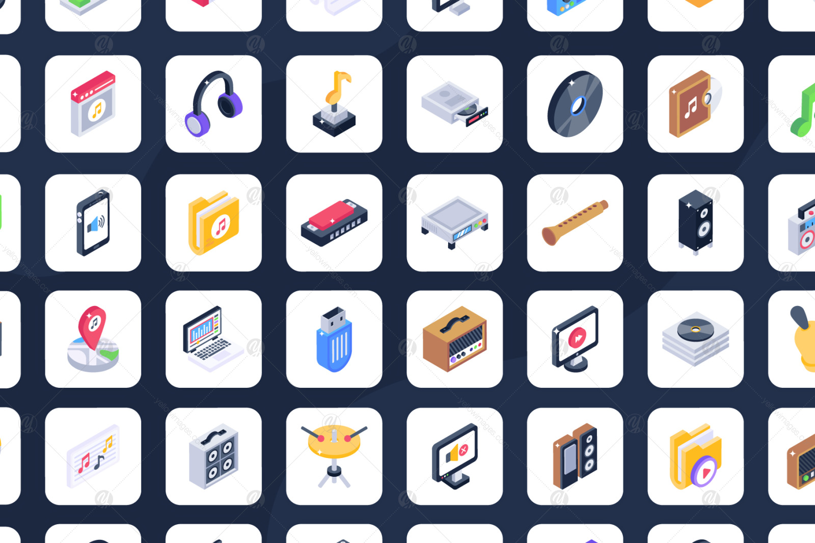 Isometric Icons of Music Pack