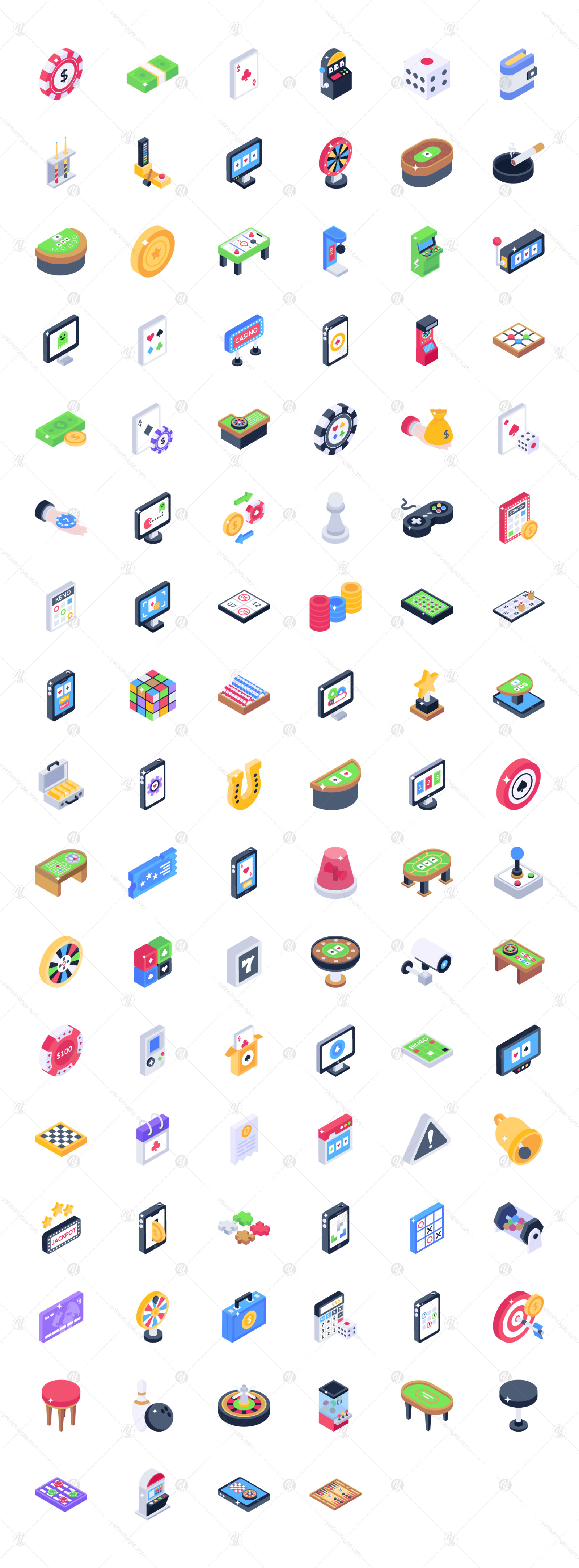 Isometric Icons of Casino