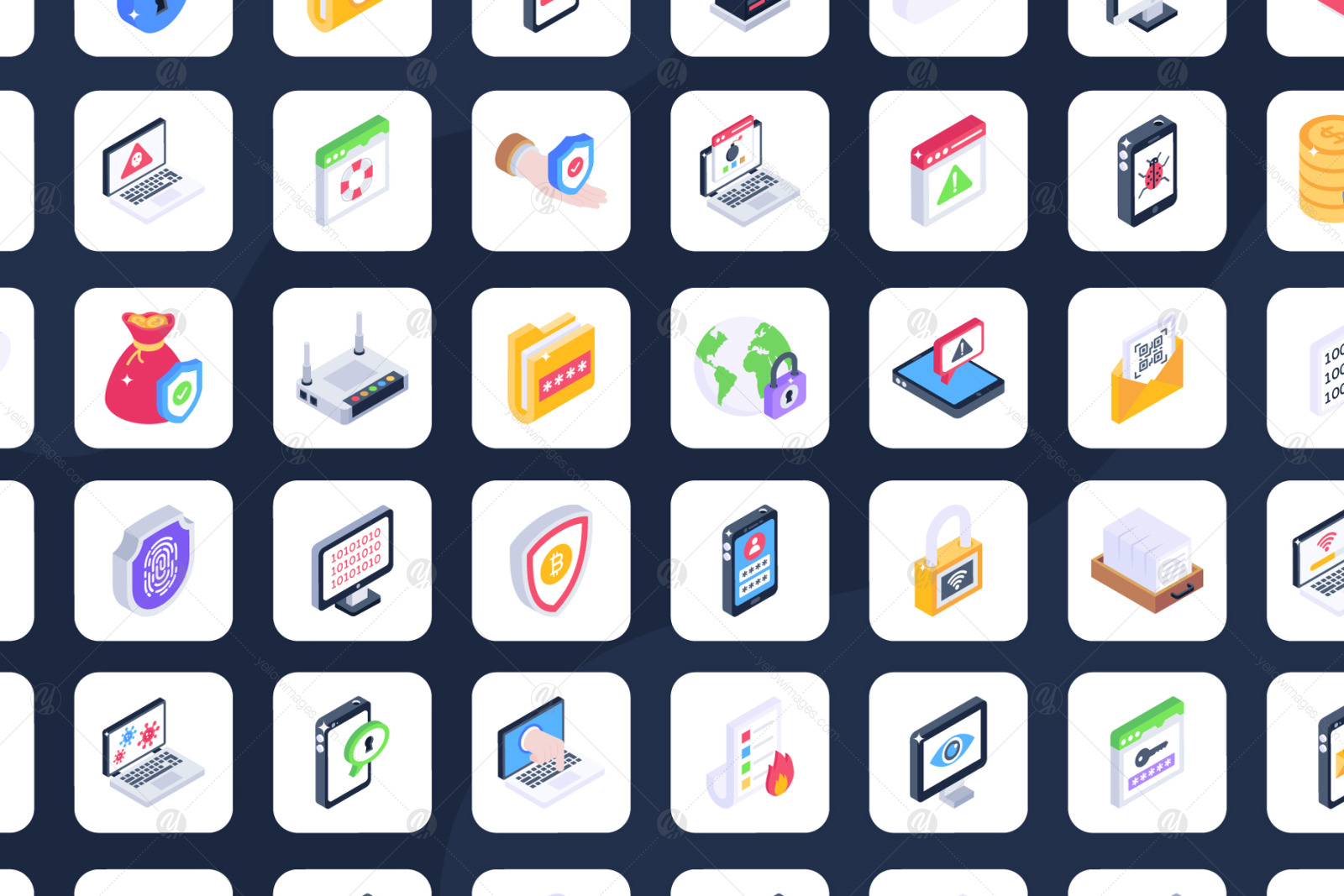 Cyber Security Isometric Icons