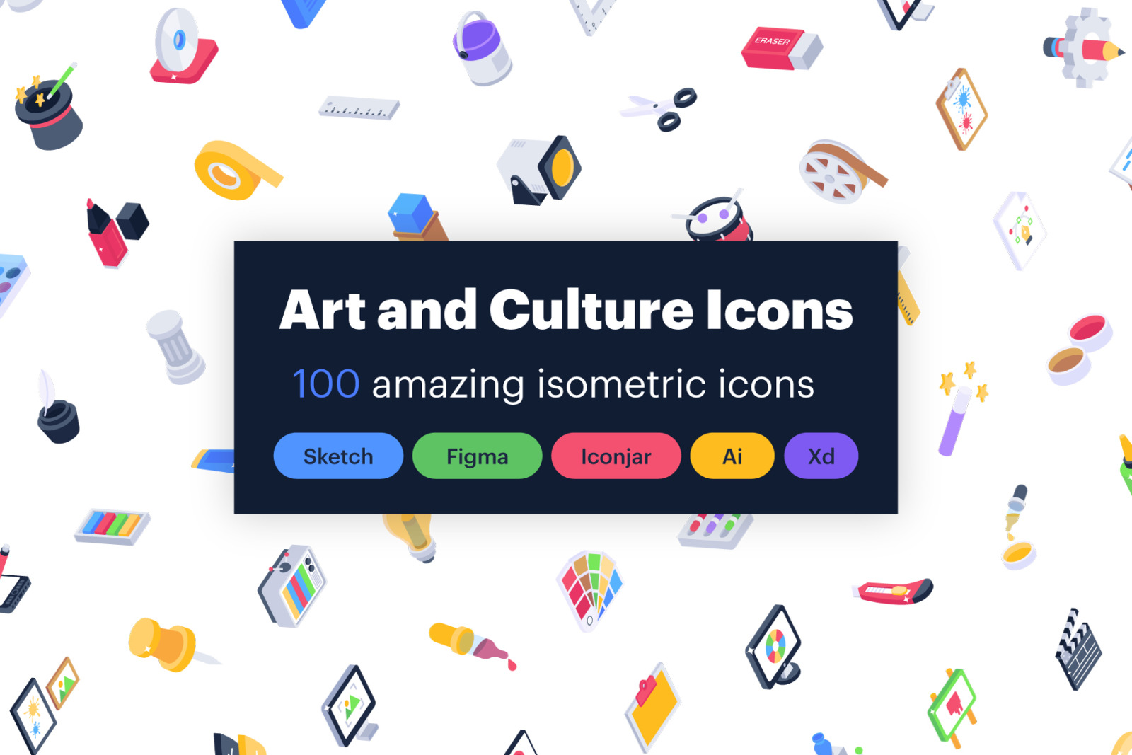 Art and Culture Isometric Icons Art and Culture Isometric Icons