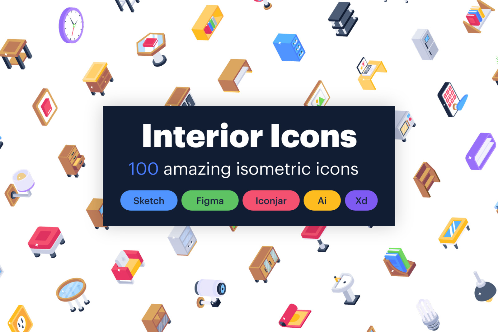 100 Interior Isometric Icons 100 Interior Isometric Icons