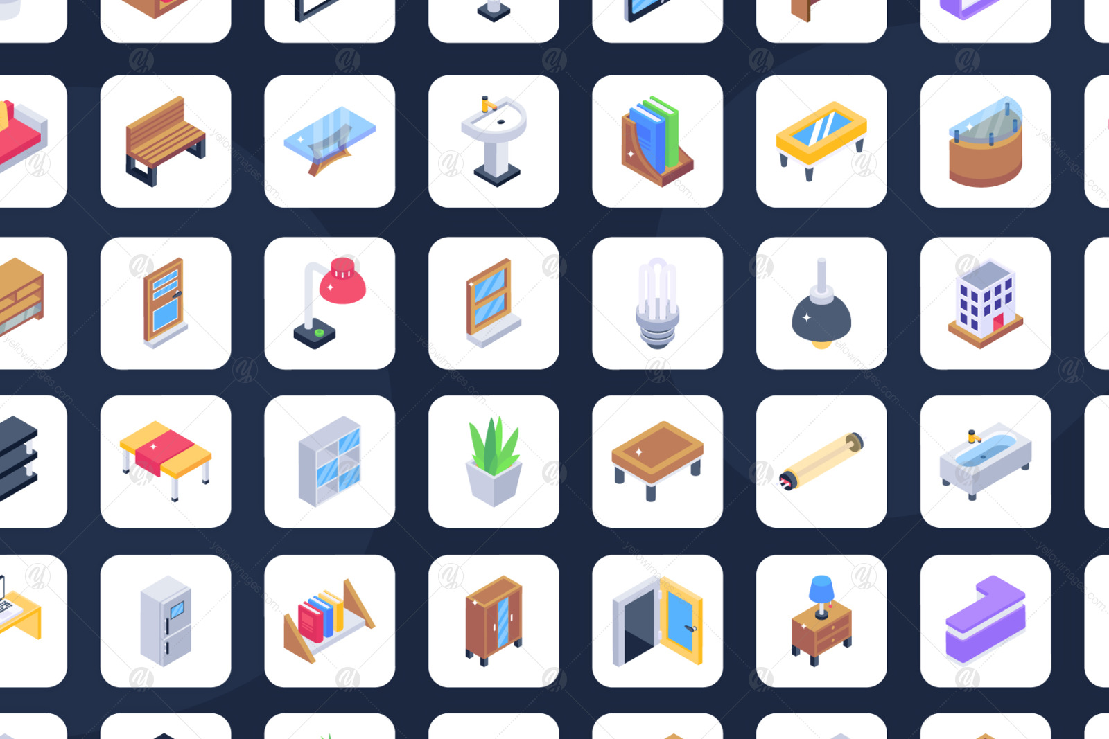 100 Interior Isometric Icons 100 Interior Isometric Icons