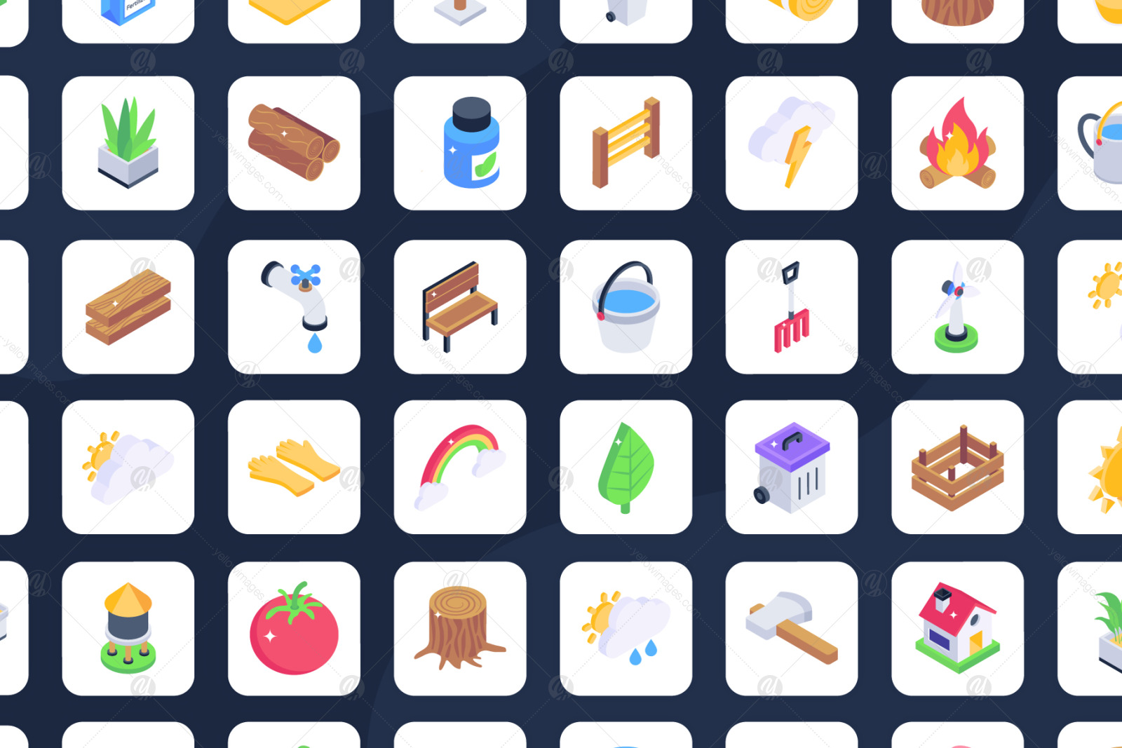 100 Farming isometric icons 100 Farming isometric icons