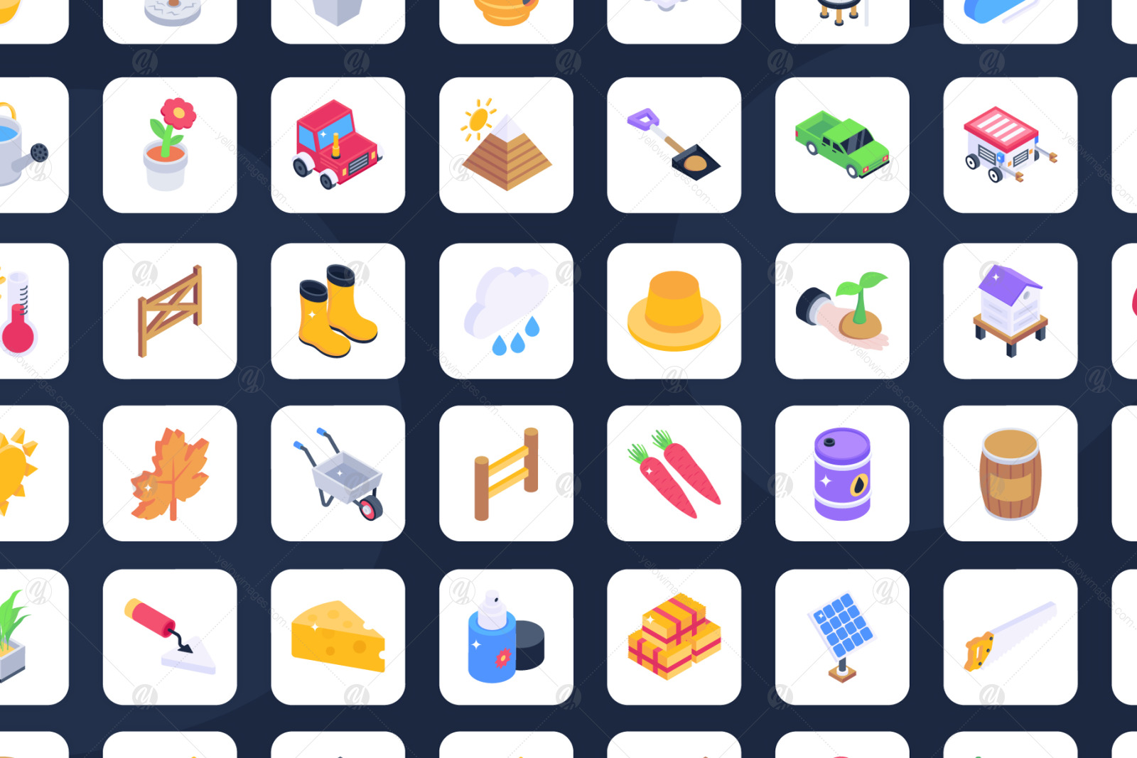 100 Farming isometric icons 100 Farming isometric icons
