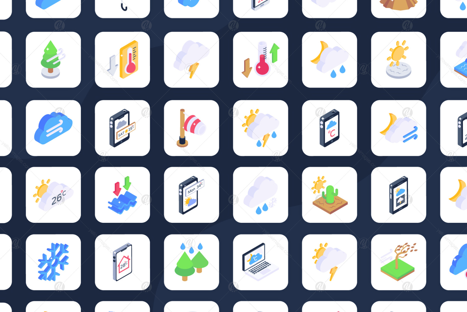 85 Weather Isometric Icons 85 Weather Isometric Icons