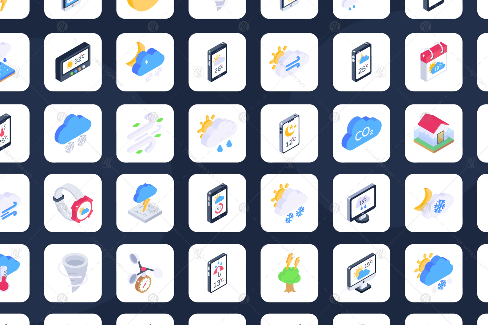 85 Weather Isometric Icons