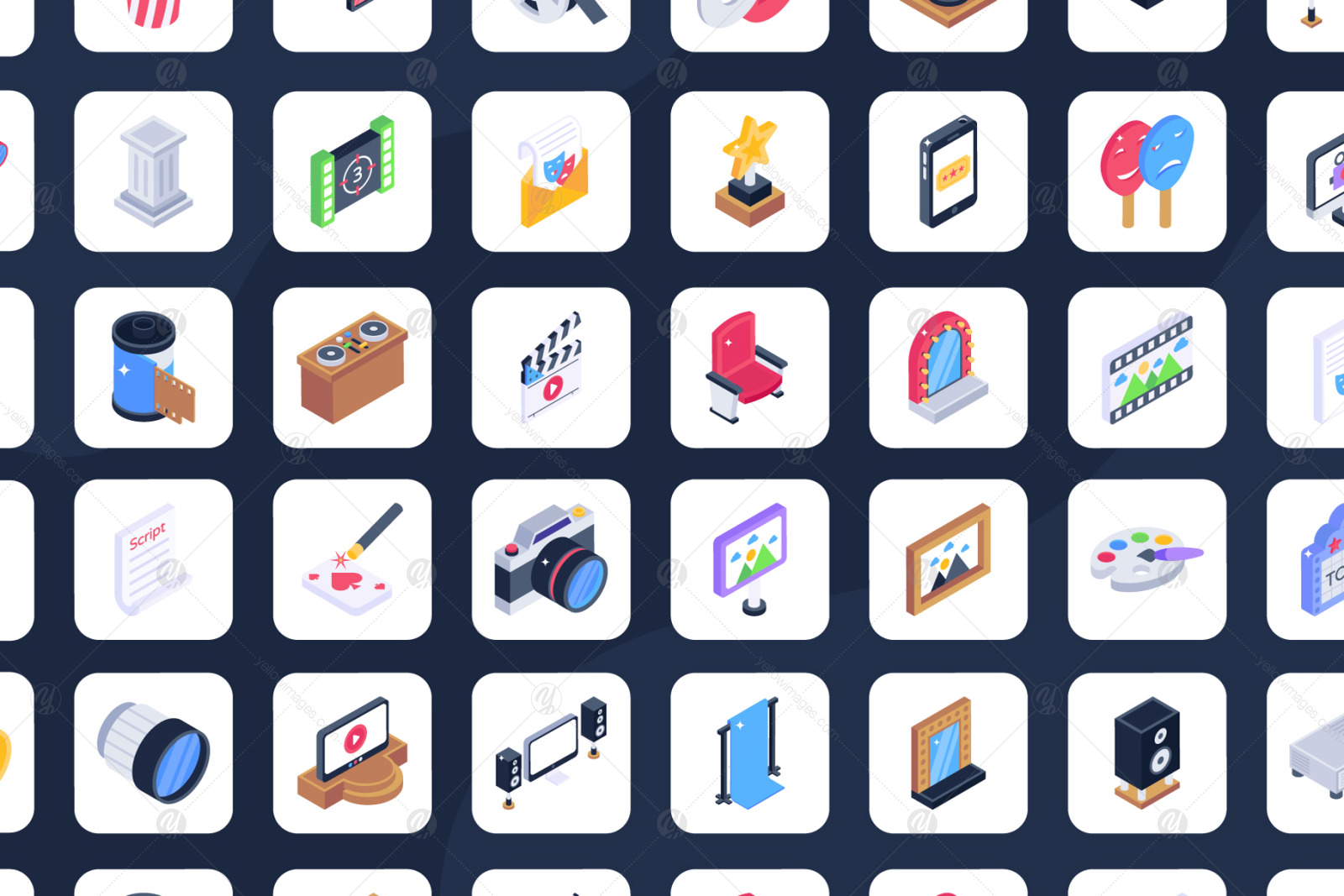 Bundle of 75 Isometric Theatre Icons