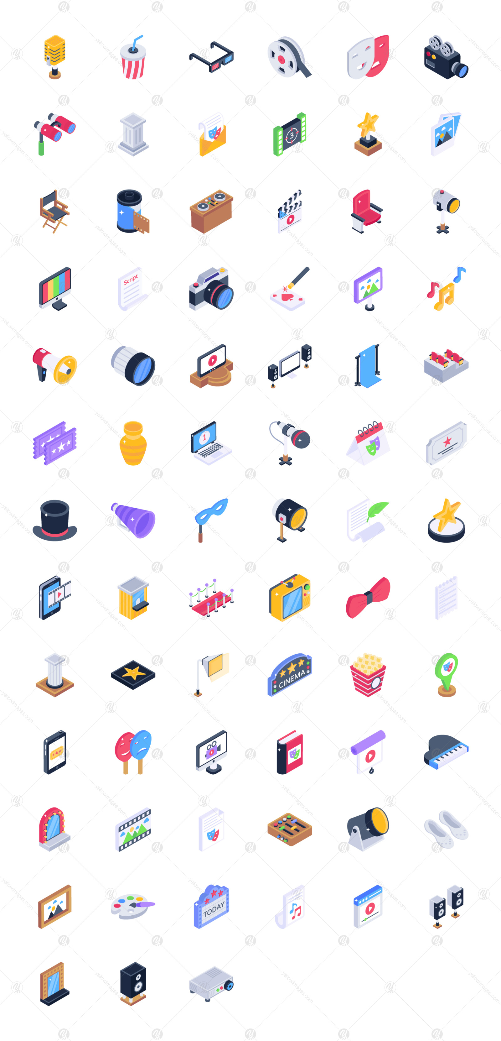 Bundle of 75 Isometric Theatre Icons