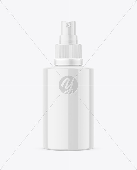 Glossy Spray Bottle Mockup