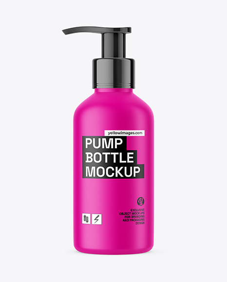 Matte Bottle With Pump Mockup