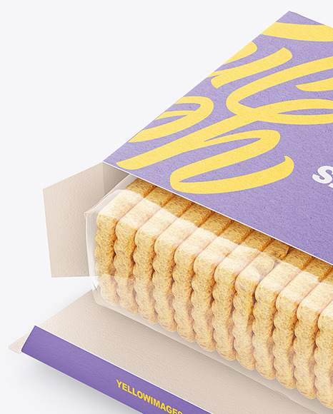 Opened Cookies Box Mockup