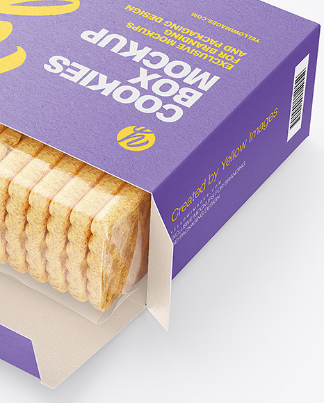 Opened Cookies Box Mockup