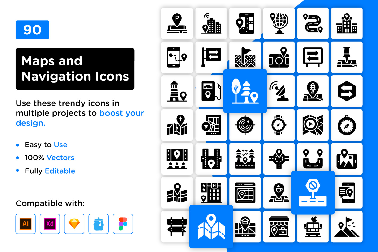 Location Maps Glyph Icons Location Maps Glyph Icons