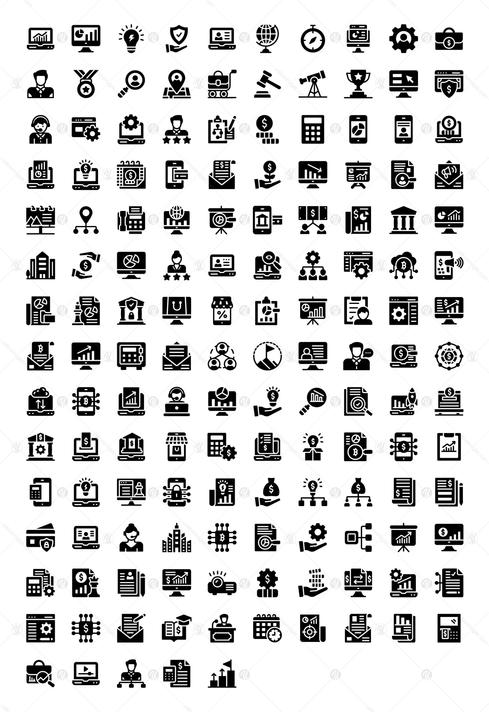 145 Business Glyph Icons