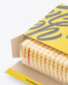 Opened Kraft Paper Cookies Box Mockup