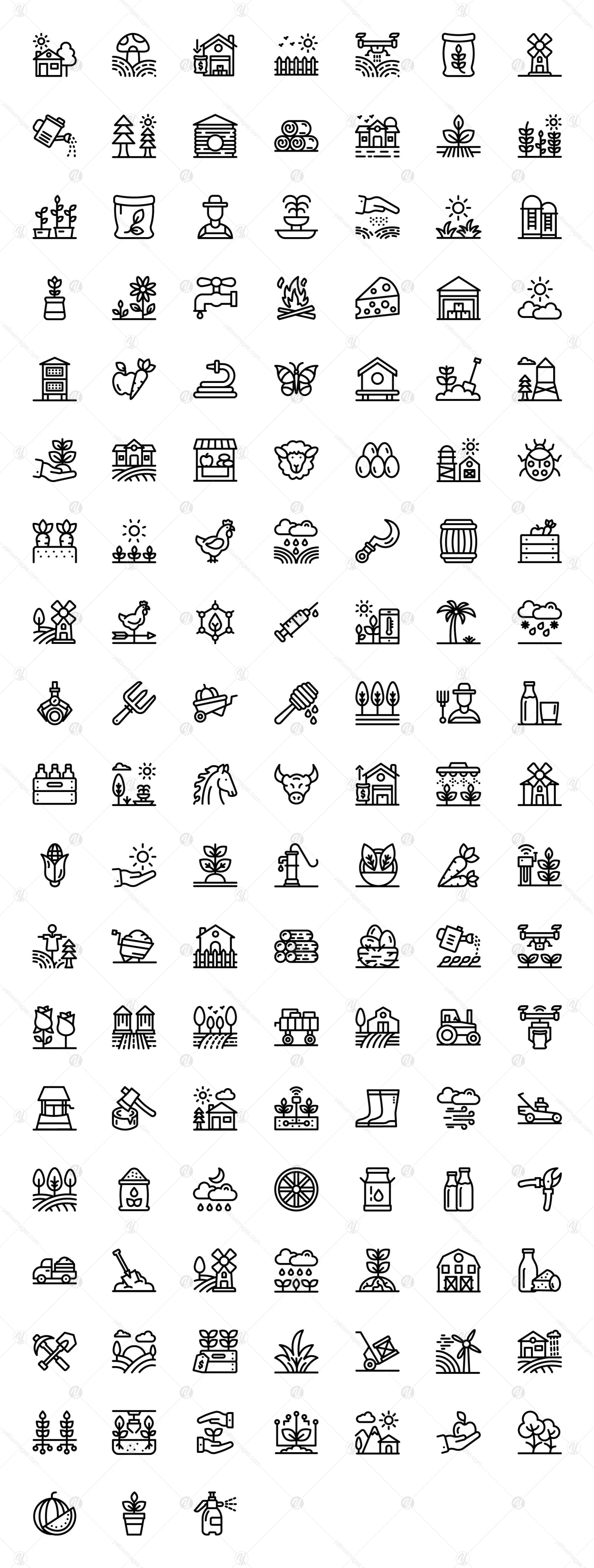 129 Agriculture Linear Icons