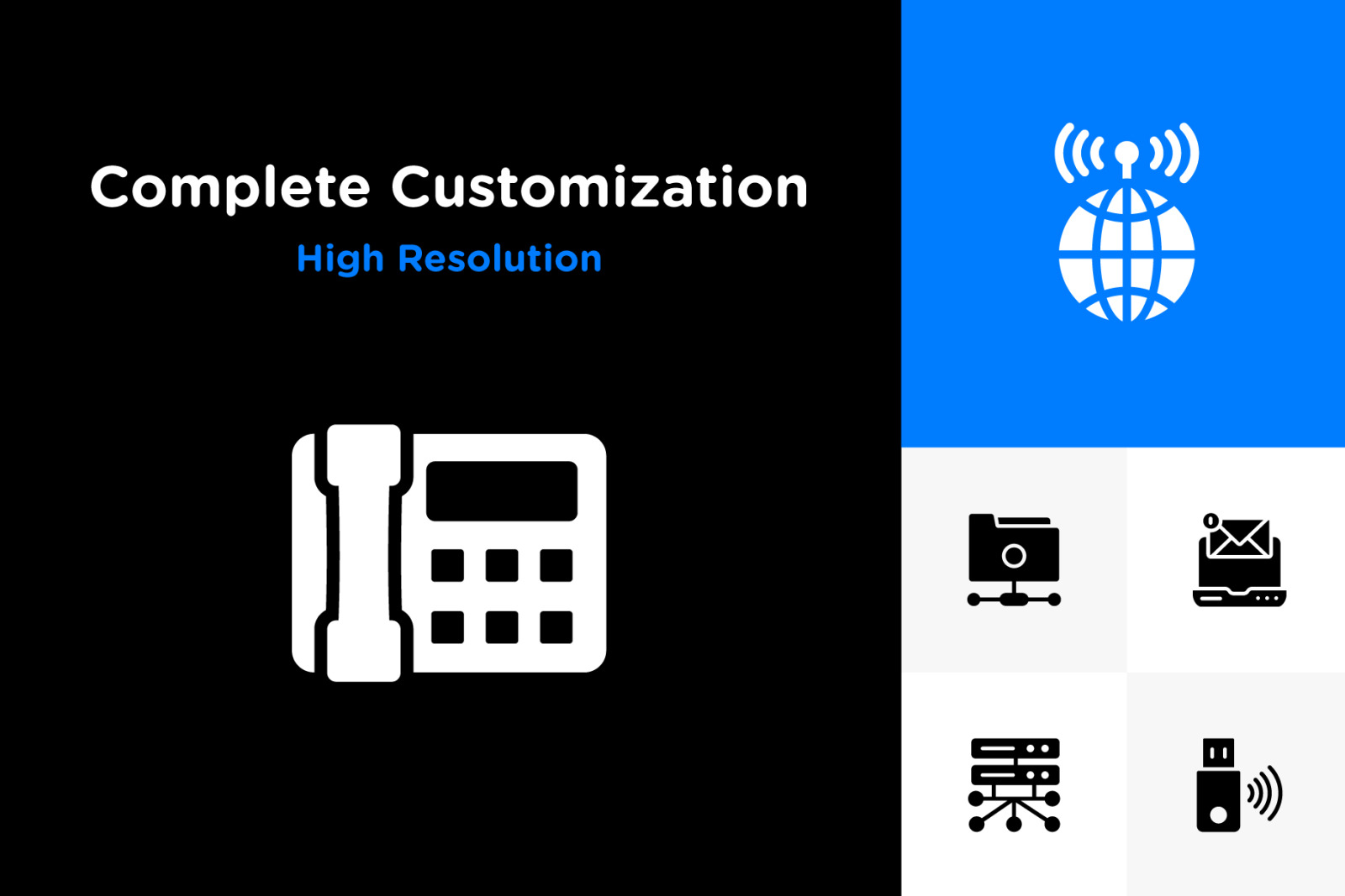 Network and Communication Glyph Icons