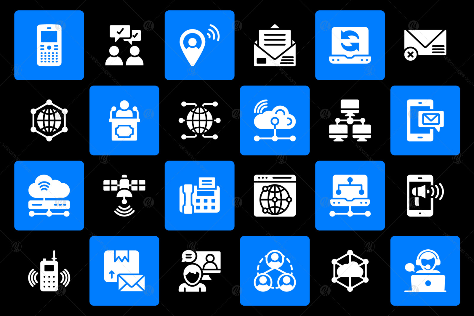 Network and Communication Glyph Icons Network and Communication Glyph Icons