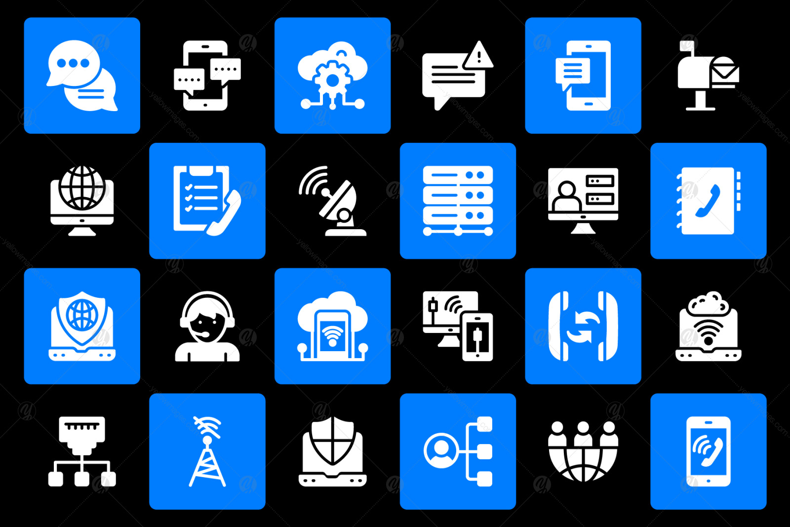 Network and Communication Glyph Icons