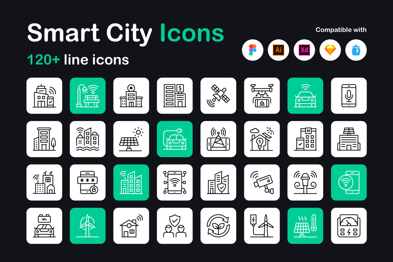 Internet of Things Linear Icons Internet of Things Linear Icons