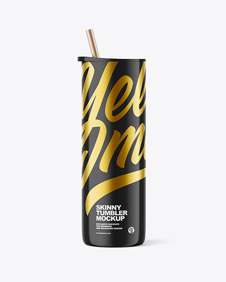 Glossy Skinny Tumbler Mockup