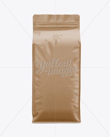 Kraft Paper Coffee Bag Mockup / Front View