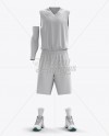 Full Basketball Kit w/ V-Neck Tank Top Mockup - Front View